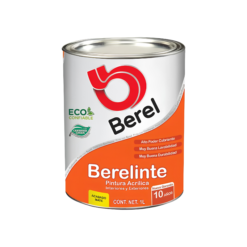 Pintura Vinílica Berel 823 Blanca 1 Litro Pintura Vinílica Berel 823 Blanca 1 Litro - Image 1